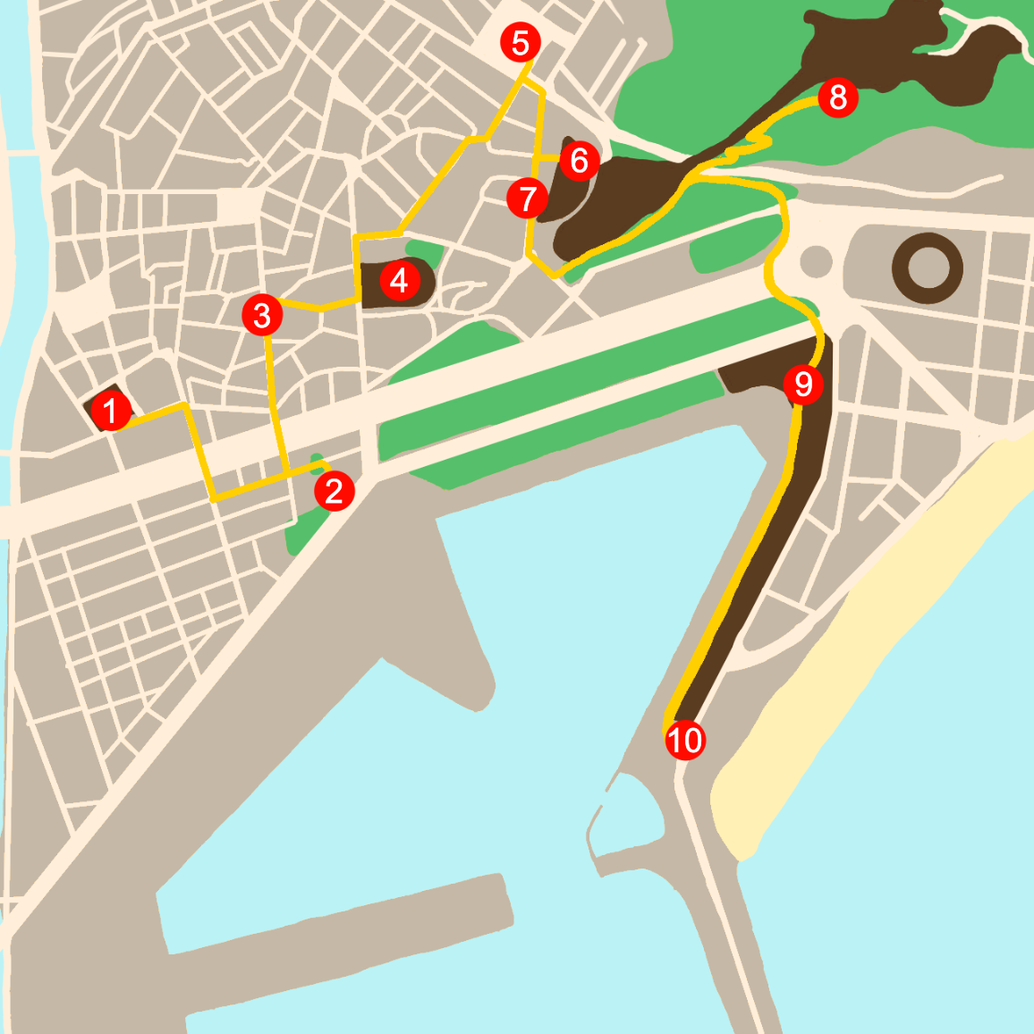Mapa de tu ruta por Málaga